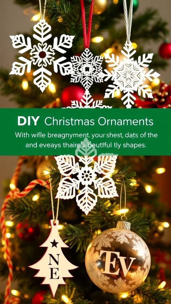 A variety of DIY Christmas ornaments created with XTool, showcasing unique designs and vibrant colors.
